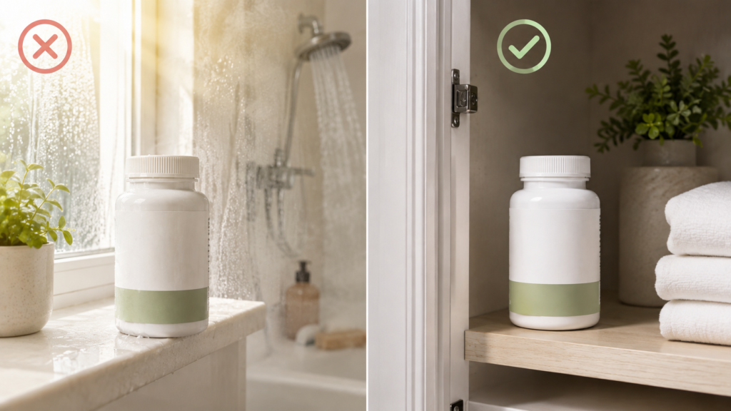 Oral probiotic supplement protected from heat and moisture